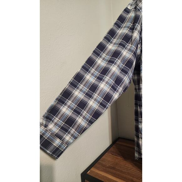Brooks Brothers 346 S XL Grey/Blue Plaid LS Button-down Shirt Cotton - Picture 4 of 6
